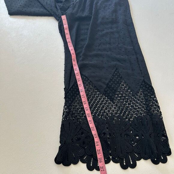 Miss Me NWT Black Swiss Dot Crochet Wide Leg Pants Size Large - Picture 11 of 15